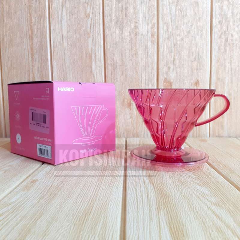 Jual Coffee Dripper HARIO V60 02 Pink Clear Alat Seduh Driper Kopi V 60