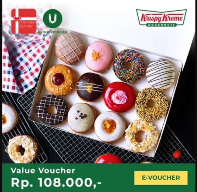 Jual Voucher Digital Krispy Kreme Paket 1 Lusin Mix Doughnut Rp. 108.