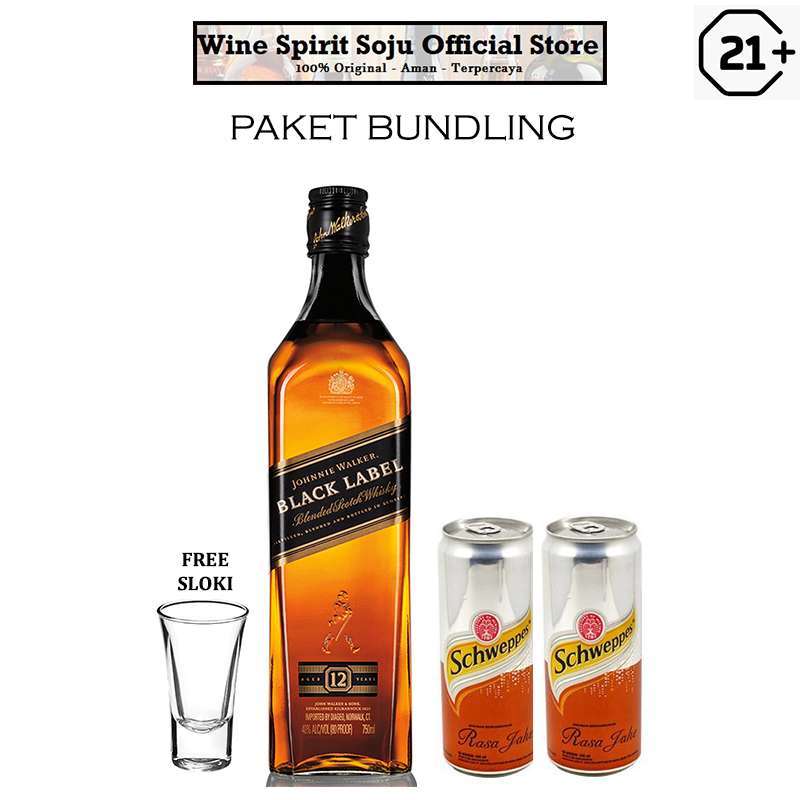 Jual Johnnie Walker Black Label 700ml Free Mixer di Seller Wine Spirit