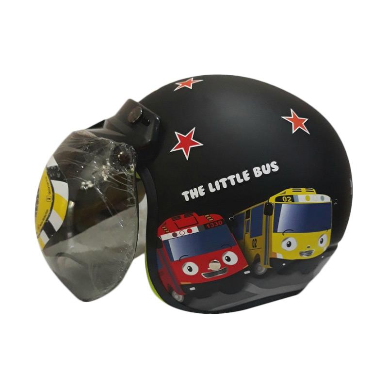 Jual JP Helmet Retro Kids Tayo The Little Bus Helm Anak Black Doff di