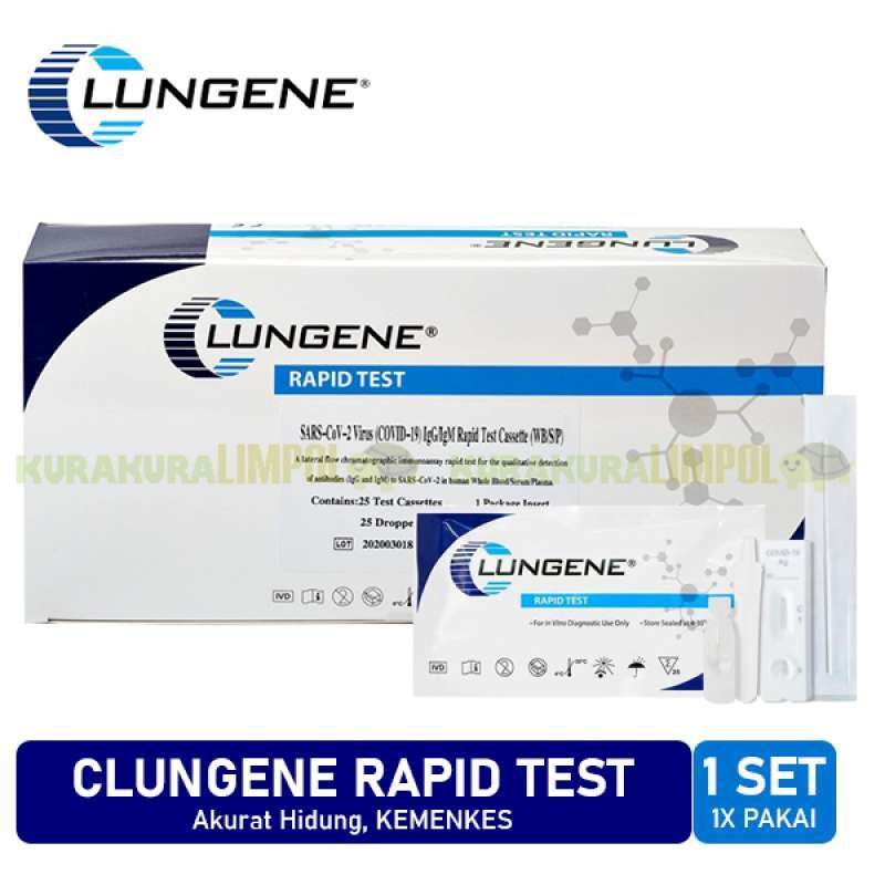 Jual Clungene Alat Rapid Test Swab Hidung Ag Lungene Biru Covid 19 Per ...