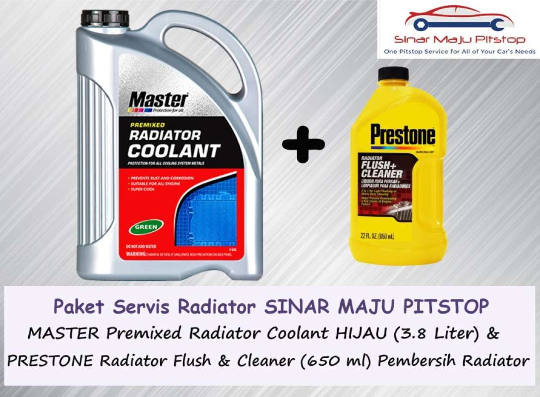 Sprayer Untuk Radiator Promo Paket Servis Radiator Master Coolant Warna Hijau 3.8 Liter ...