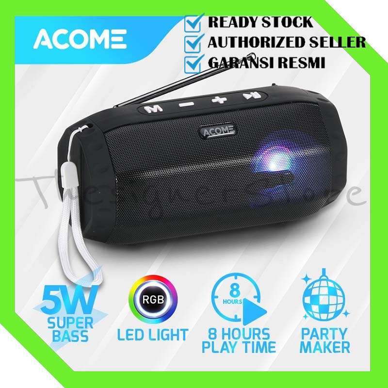 Jual ACOME Speaker TWS 5W Super Bass Bluetooth 5.0 Hi-Fi RGB LED Party ...