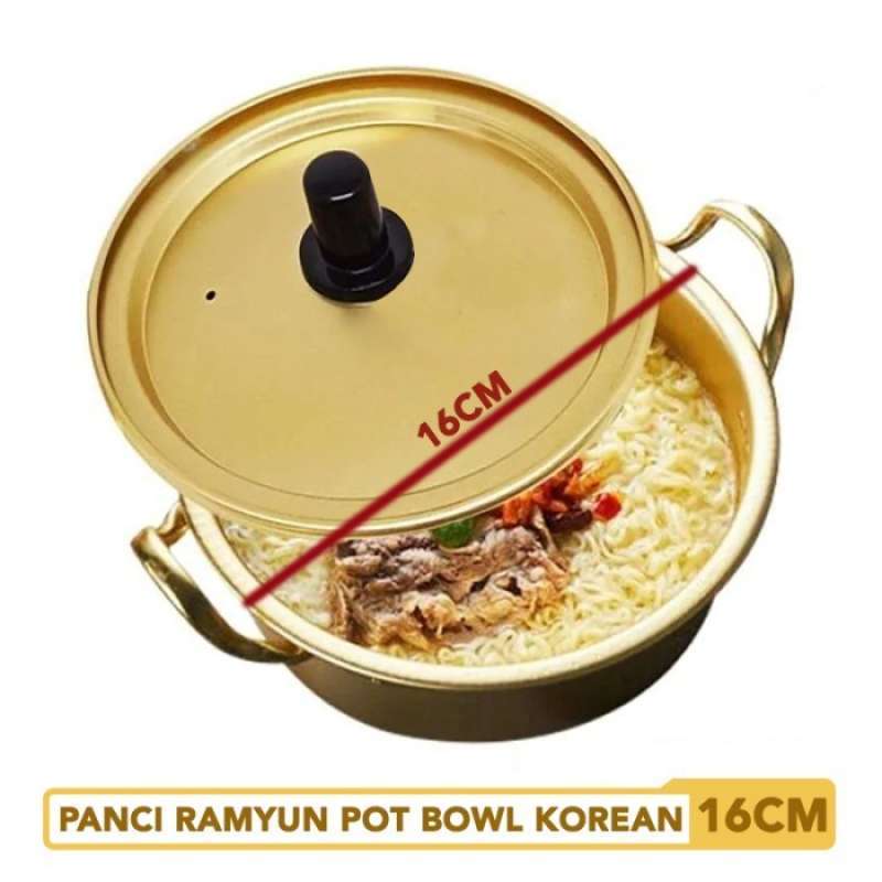 Panci Ramyon Promo Panci Ramyun Pot Bowl Korean (2 Pegangan) Diameter 16 Cm + Tutup ...
