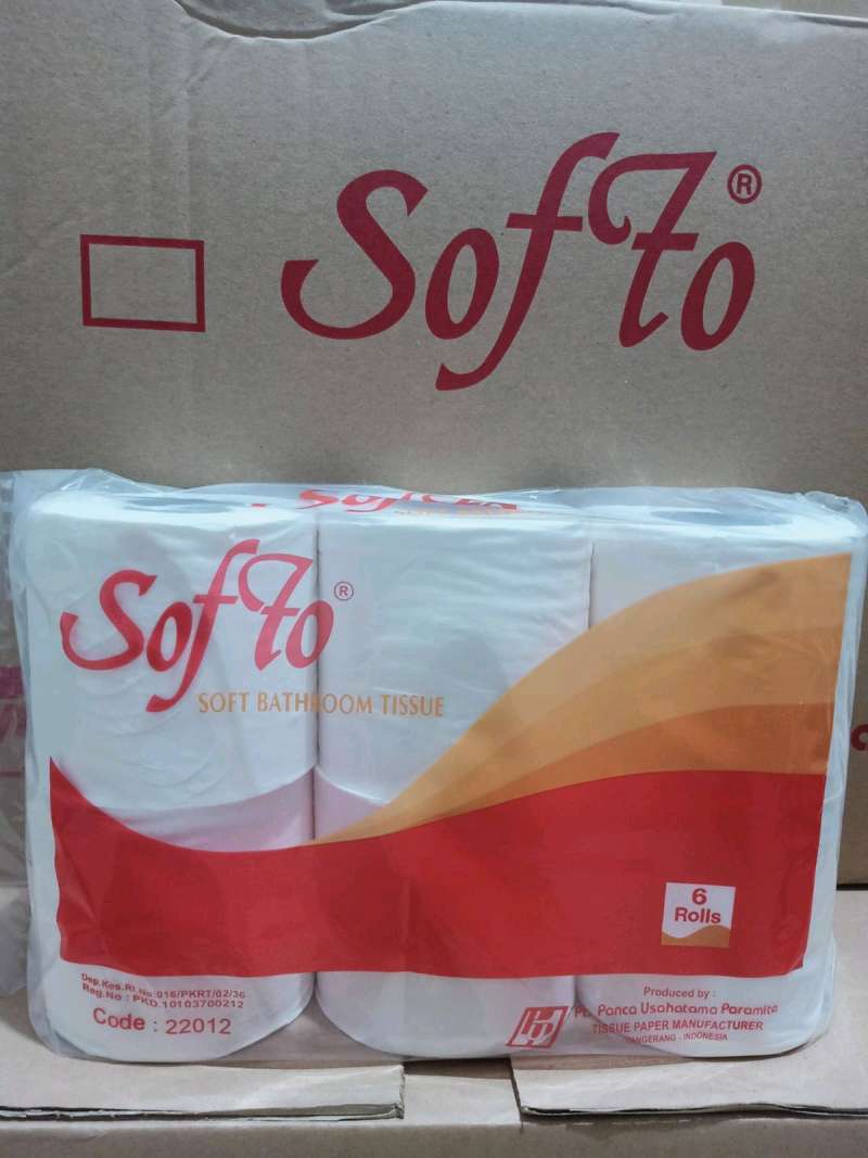 Jual Tissue Toilet Softo Soft Bathroom Tissue 6 Rolls//Halus//Lembut di