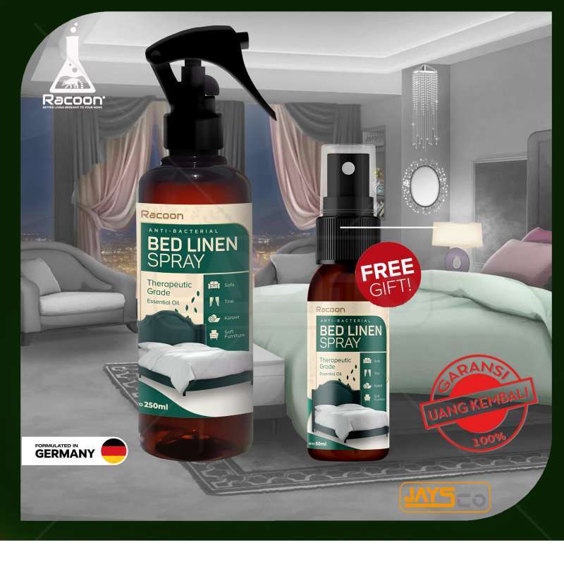 Jual Racoon Bed Linen Spray 250ml Anti Bakteri & Tungau Essential Oil