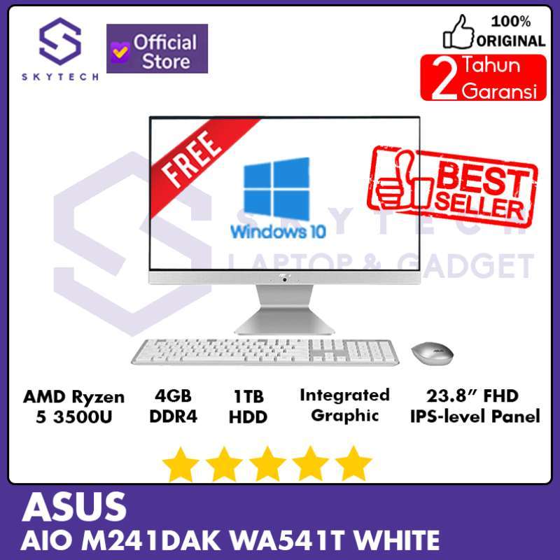 Jual ALL IN ONE PC ASUS M241DAK WA541T AMD RYZEN 5 3500U RAM 4GB 1000
