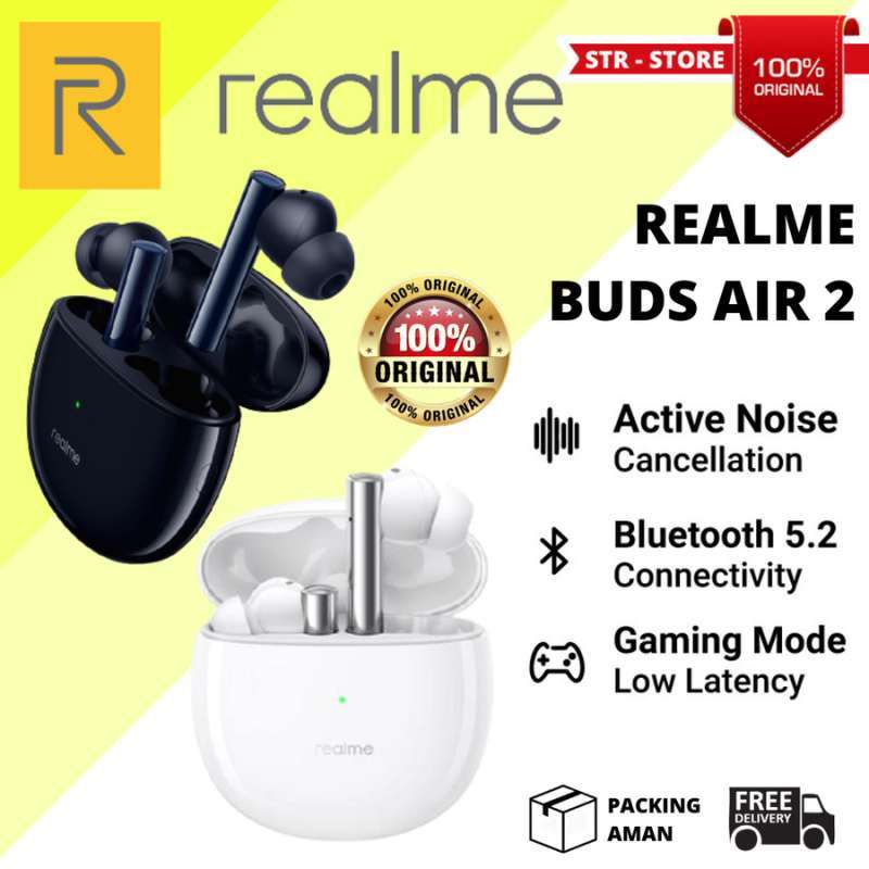 Jual REALME BUDS AIR 2 ORIGINAL 100% EARBUDS AIR 2 REALME - White di ...