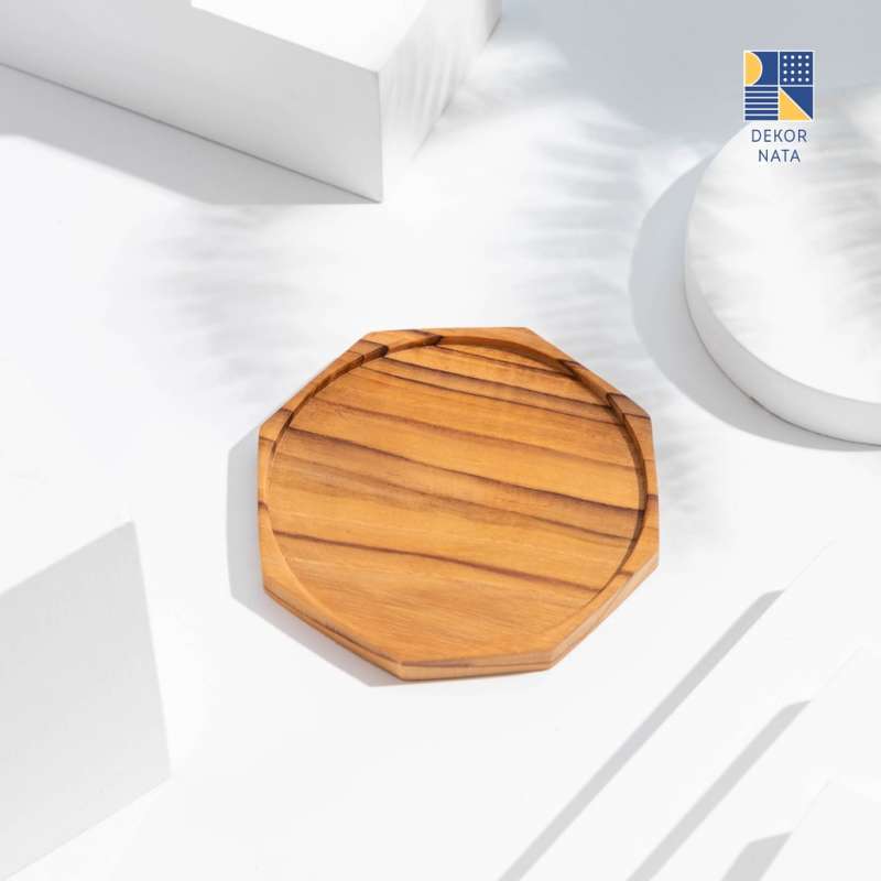 Jual Dekornata Octa Coaster / Tatakan Gelas Kayu Jati / Coaster Kayu di