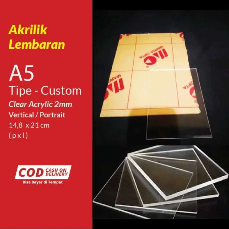 Jual Dijual AKRILIK MARGACIPTA LEMBARAN BENING 2MM CUSTOM UKURAN A3 A4