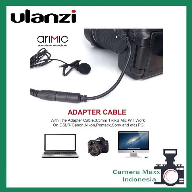 Promo Ulanzi Arimic Single Mic 1.5m Clip On Lav Mic for Smartphone ...