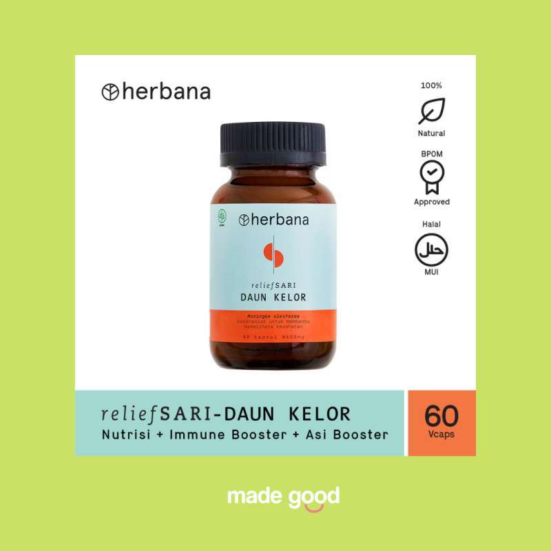Promo Herbana Relief Sari Daun Kelor Vegan Immune ASI Booster 60 Kapsul