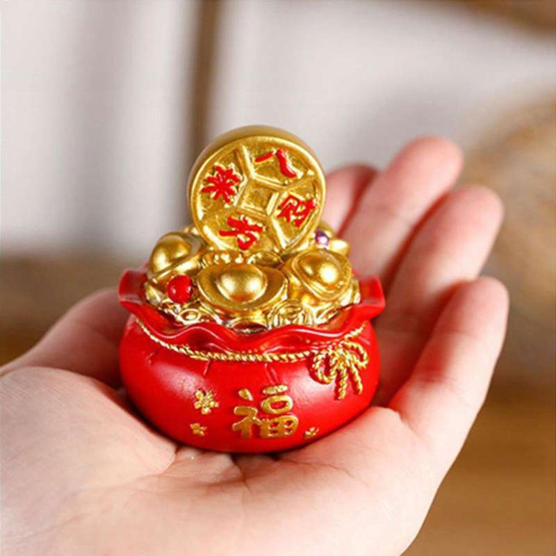 Promo Lucky Money Bag Traditional Chinese Feng Shui Figurine Atrract Cake Dress Up Coin Diskon
