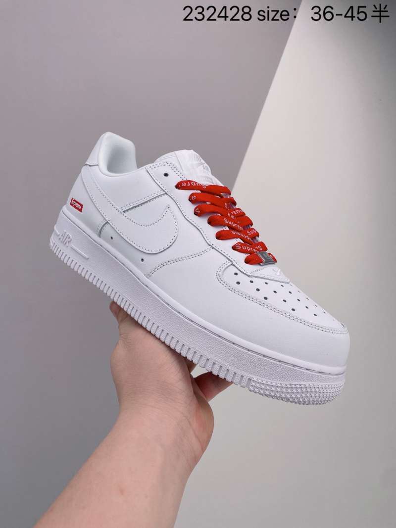 supreme air force 1 white red laces