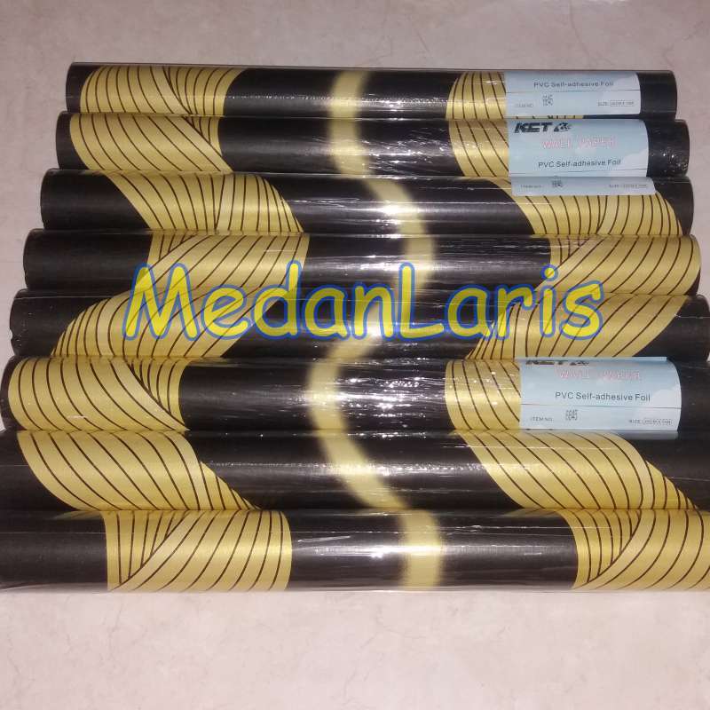 Promo Wall Sticker Dinding Ombak Hitam Emas Black Gold Wave WallPaper