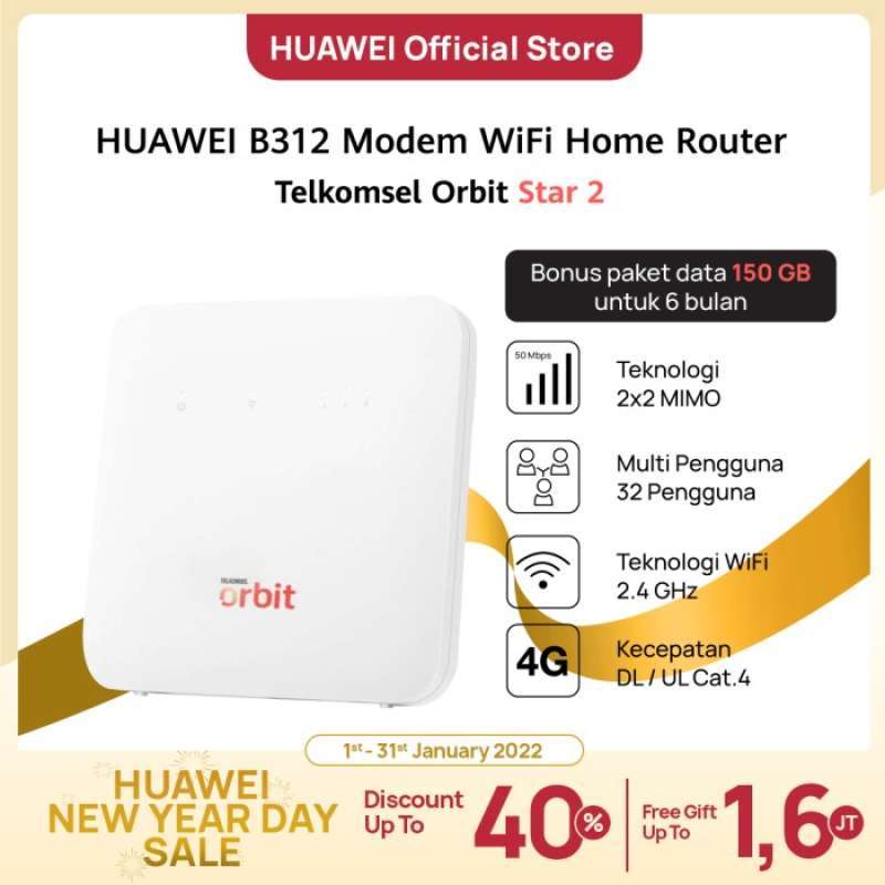 Jual ORIGINAL HUAWEI B312 Modem Wifi Home Router 4G Telkomsel Orbit ...