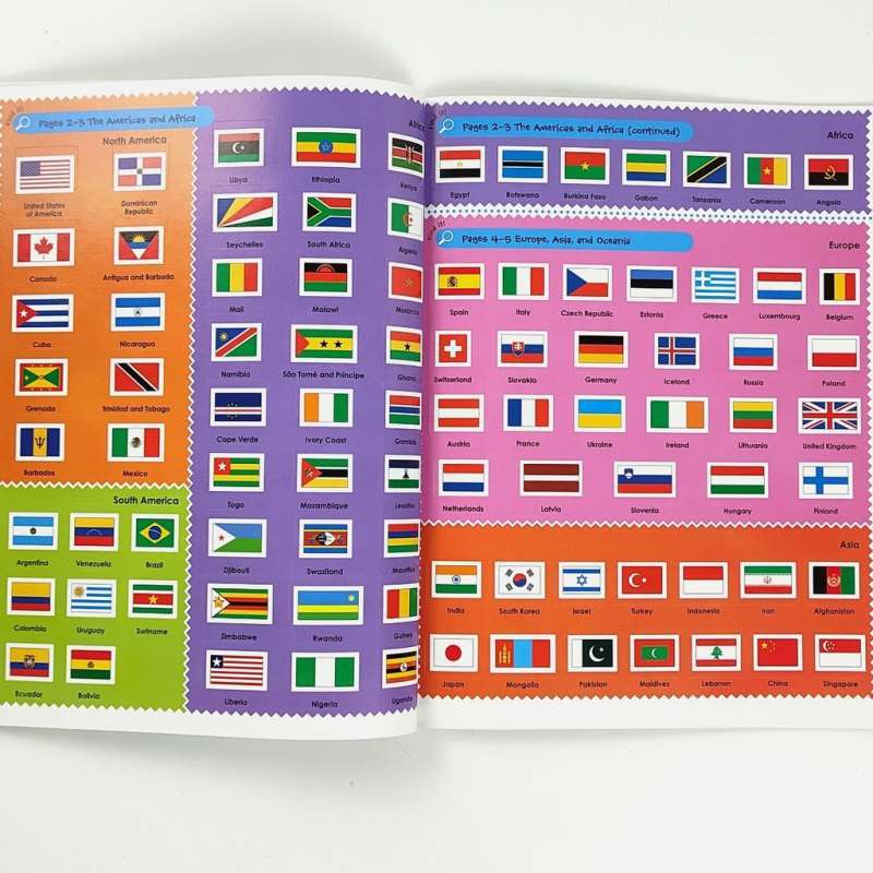 Promo ORIGINAL DK Flags Around The World Ultimate Sticker - Leon Books ...