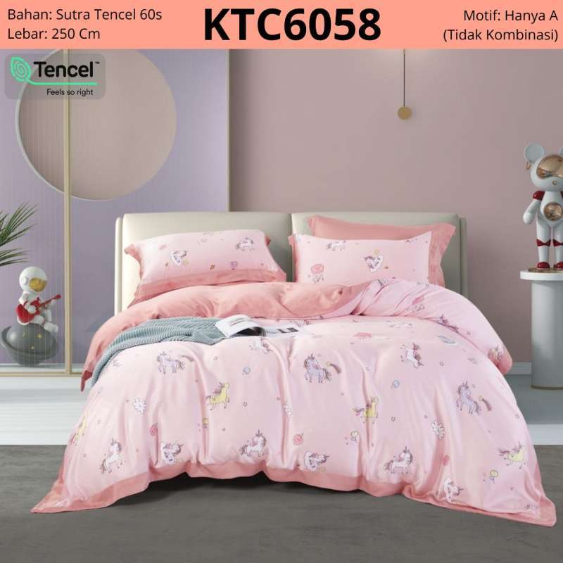 Jual Sprei Set Tencel 60s Motif Anak Ukuran Queen King Extra King 160x200 180x200 200x200 di