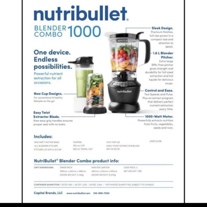 Jual NutriBullet Blender Combo 1000 di Seller Syakina Store Blibli
