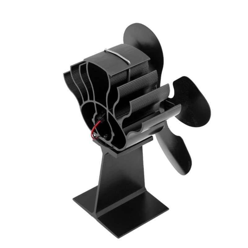 Jual 4 Blade Heat SelfPowered Wood Stove Fan Top Log Burner Fireplace