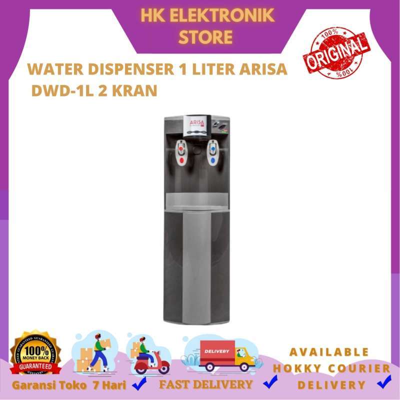 Promo WATER DISPENSER 1 LITER ARISA DWD1L 2 KRAN DILENGKAPI LEMARI
