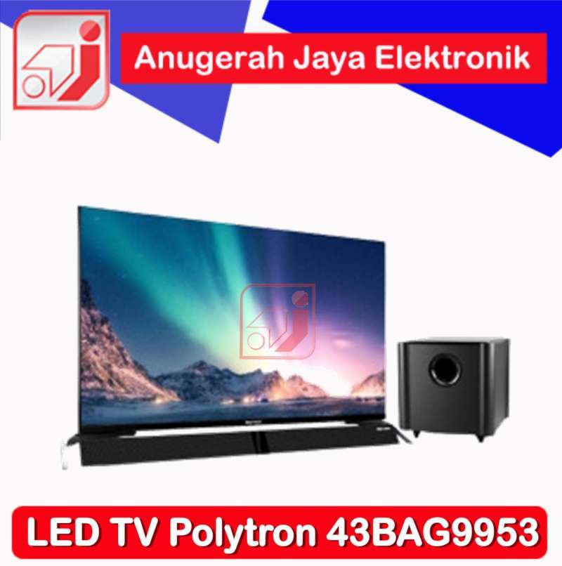 Jual LED TV Polytron 43BAG9953 43 Android TV + Soundbar + Subwoofer di
