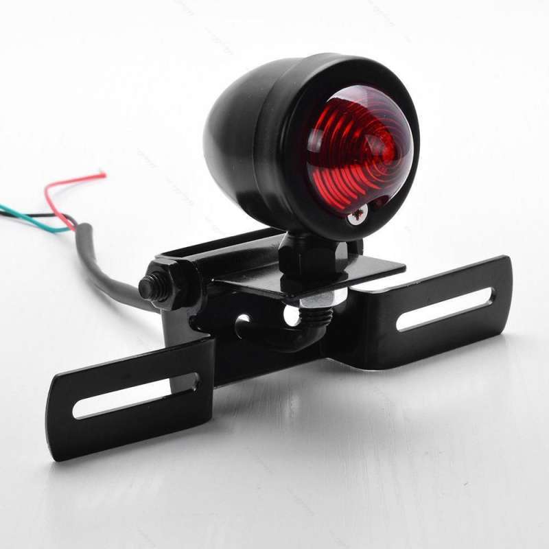 Cafe LED Plate Holder Motorcycle Tail Brake Light – License Relocator, Custom Racer Style