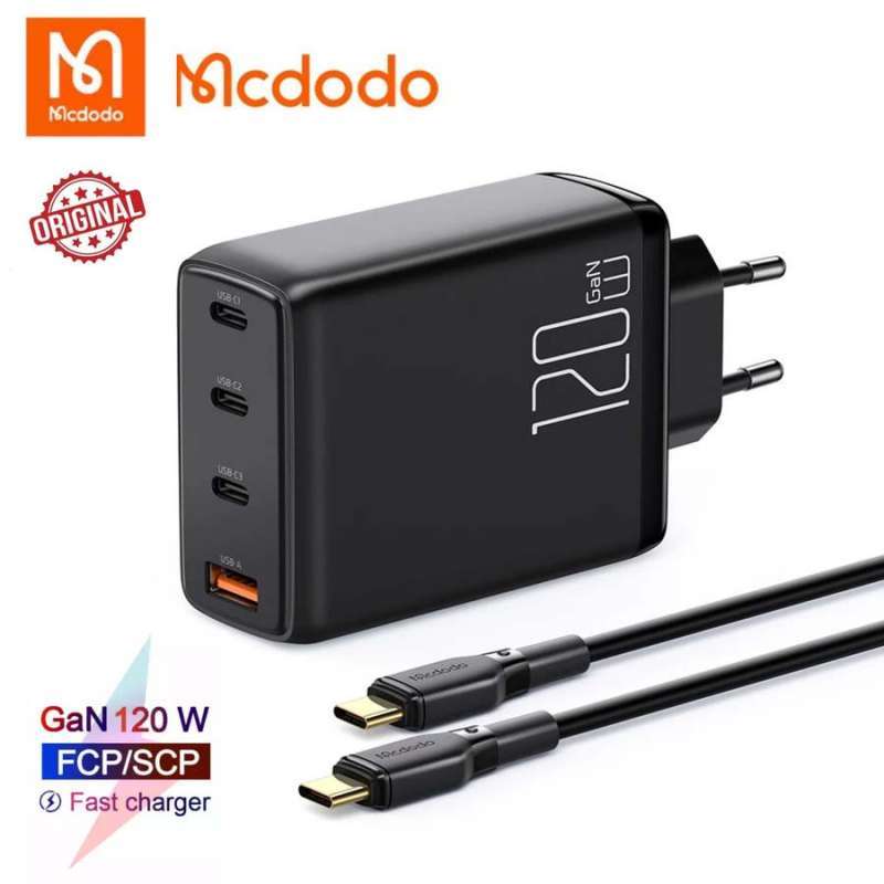 Promo MCDODO Charger 120W Gan Power Super Fast Charging QC 5.0 PD USB C