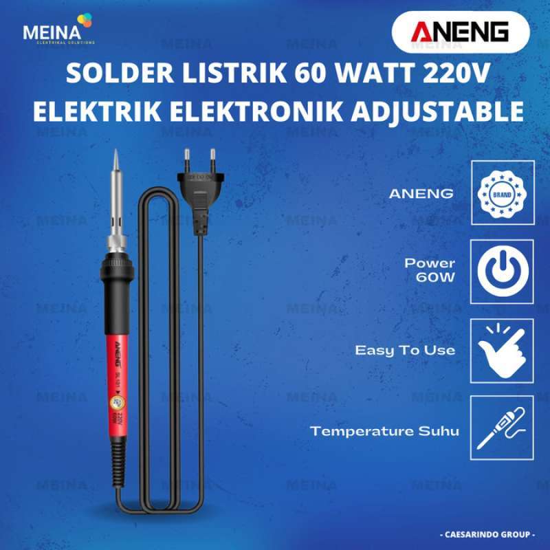 Jual SOLDER LISTRIK 60 WATT 220V SOLDER ELEKTRONIK ADJUSTABLE TEMPERATURE Multicolor di Seller