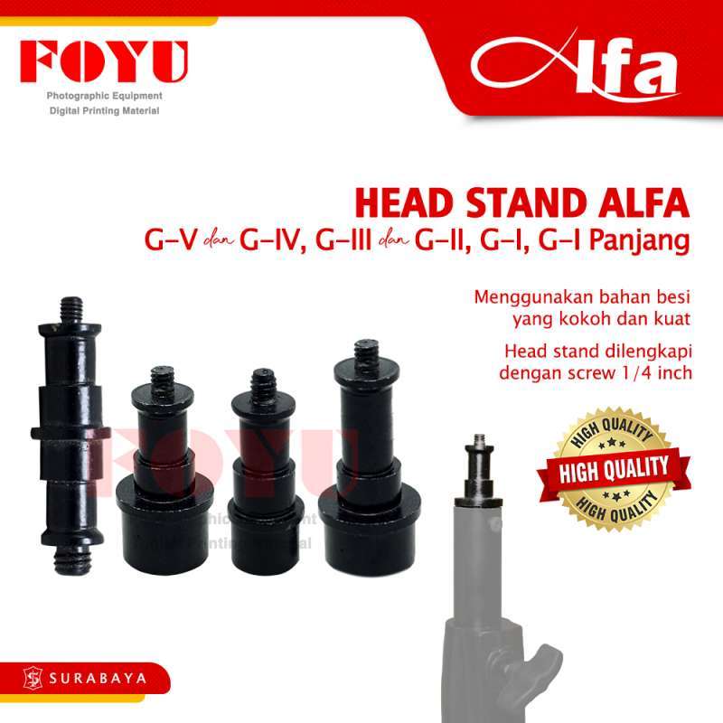 Jual Head Light Stand Standing Kepala Tripod Kaki Lampu Spigot Screw