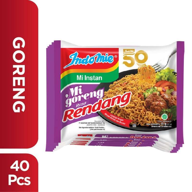 Promo Indomie Goreng Rendang Mie Instan 91 G [40 Pcs/ 1 Karton] Diskon ...