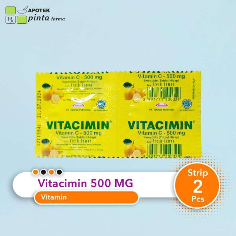 Jual Vitacimin 500 mg Vitamin C Rasa Lemon 2 Tablet di Seller rave