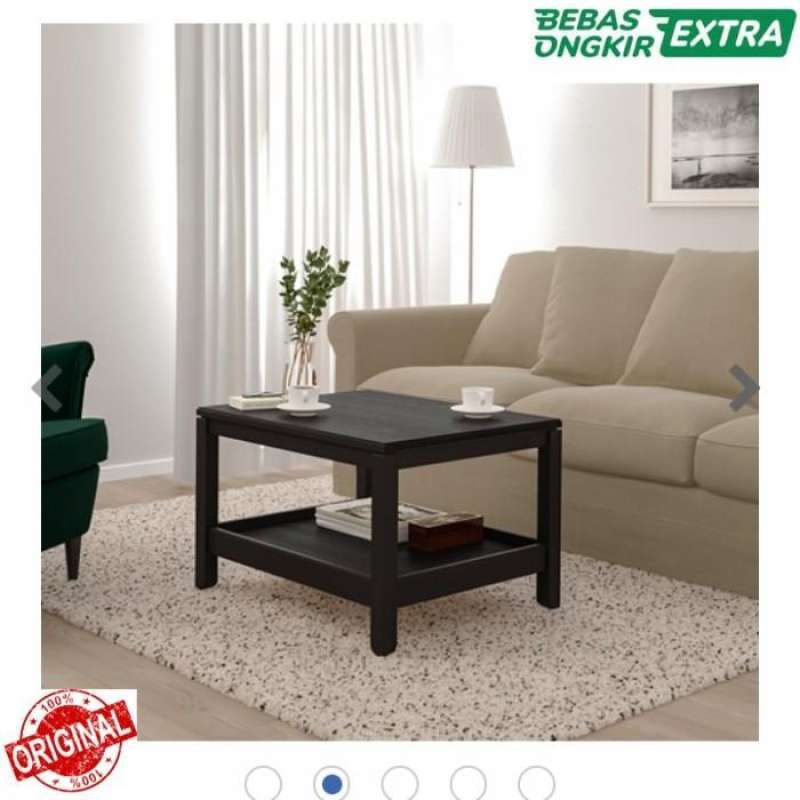 Jual Meja Tamu Hv Premium Kayu Pinus Alami Kokoh 75x60cm Original_hitam