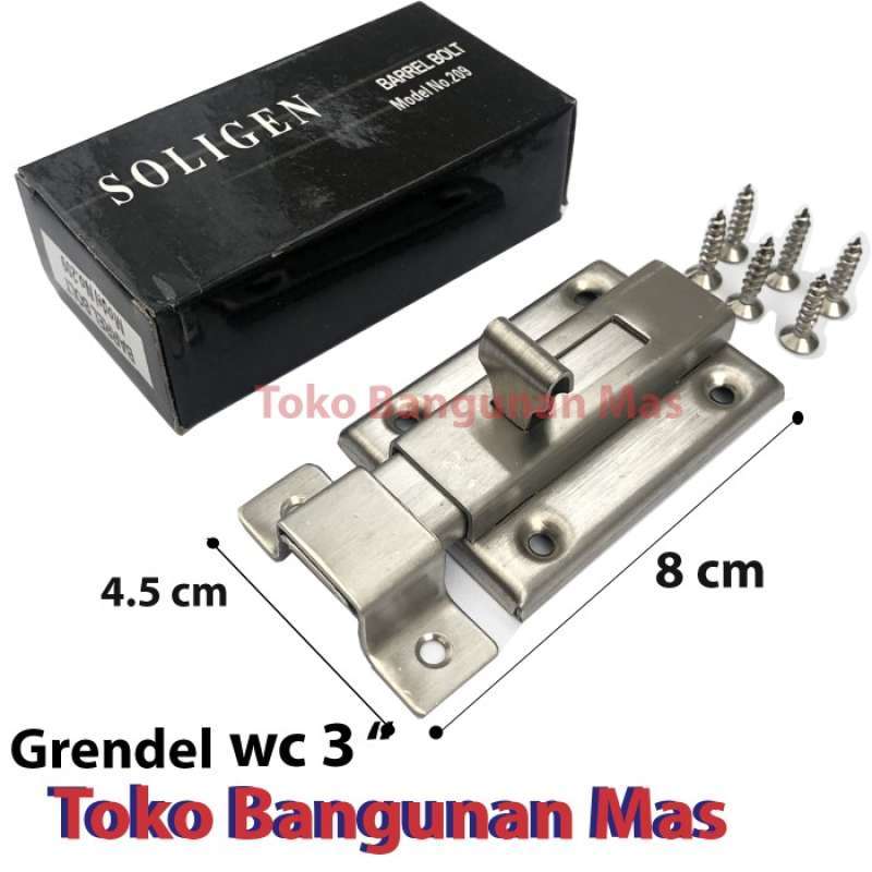 Jual Grendel Wc Toilet 3 Soligen \/ Grendel Slot Pintu Wc Stainless Anti di Seller JIHAN ...