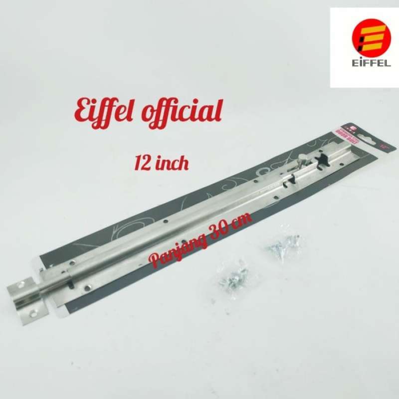 Promo Grendel Slot Pintu Pagar Gudang 12 Inch Stainless Blister Eiffel