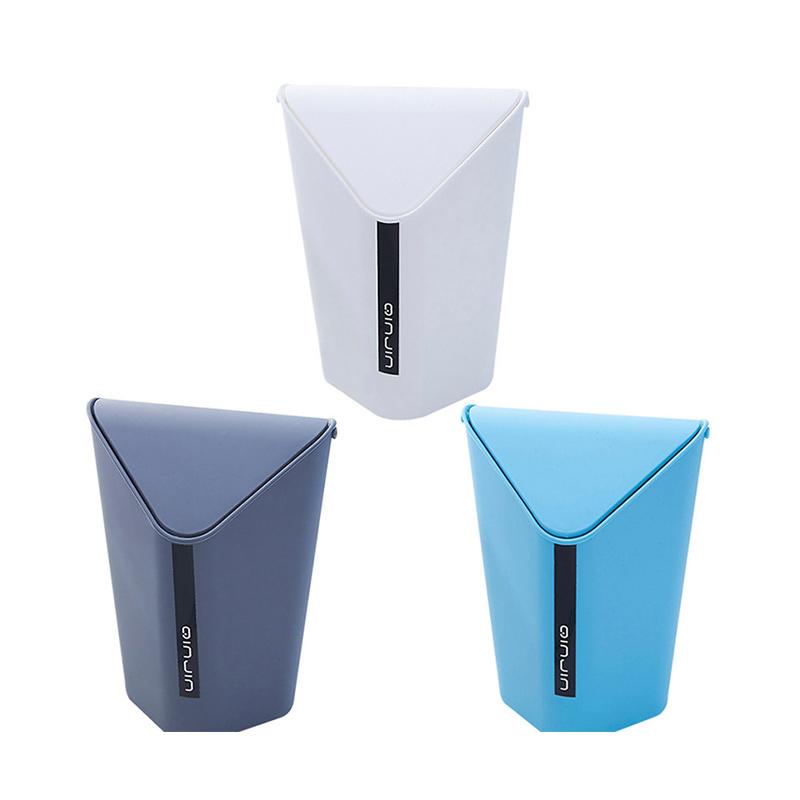 Jual HIKEA Plastic Mini Trash Can Desktop Waste Bins Practical Corner