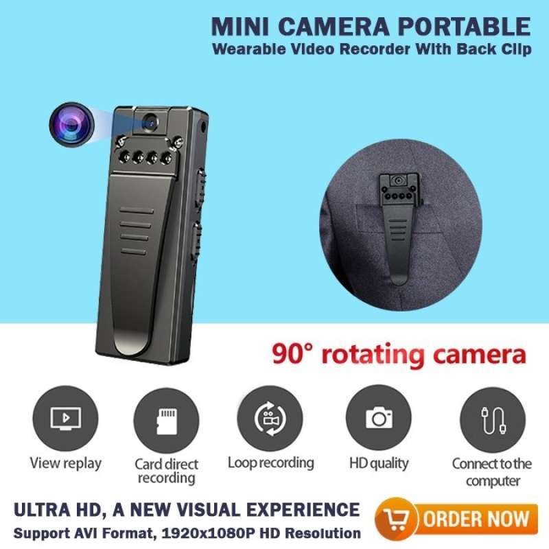 Jual Mini Camera Portable Wearable Video Recorder With Back Clip Di