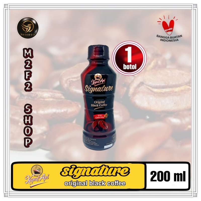 Jual Kopi Kapal Api Signature Original Black Coffee Botol Pet - 200ml ...