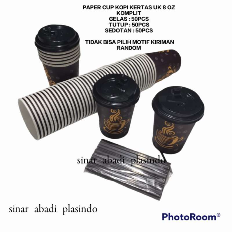 Promo Papercup,1set Komplit, Gelas Kertas Cup Kopi, Diskon 40% Di ...