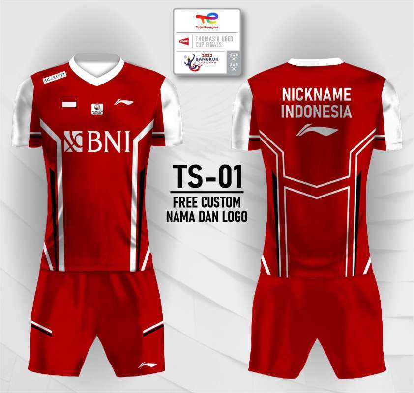 Jual jersey setelan badminton indonesia, jersey olahraga pria, jersey