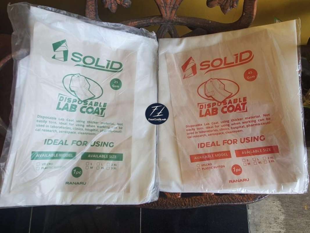 Jual APD Gown Disposable Lab Coat JasLab Jas Lab RANARU SOLID 25gsm