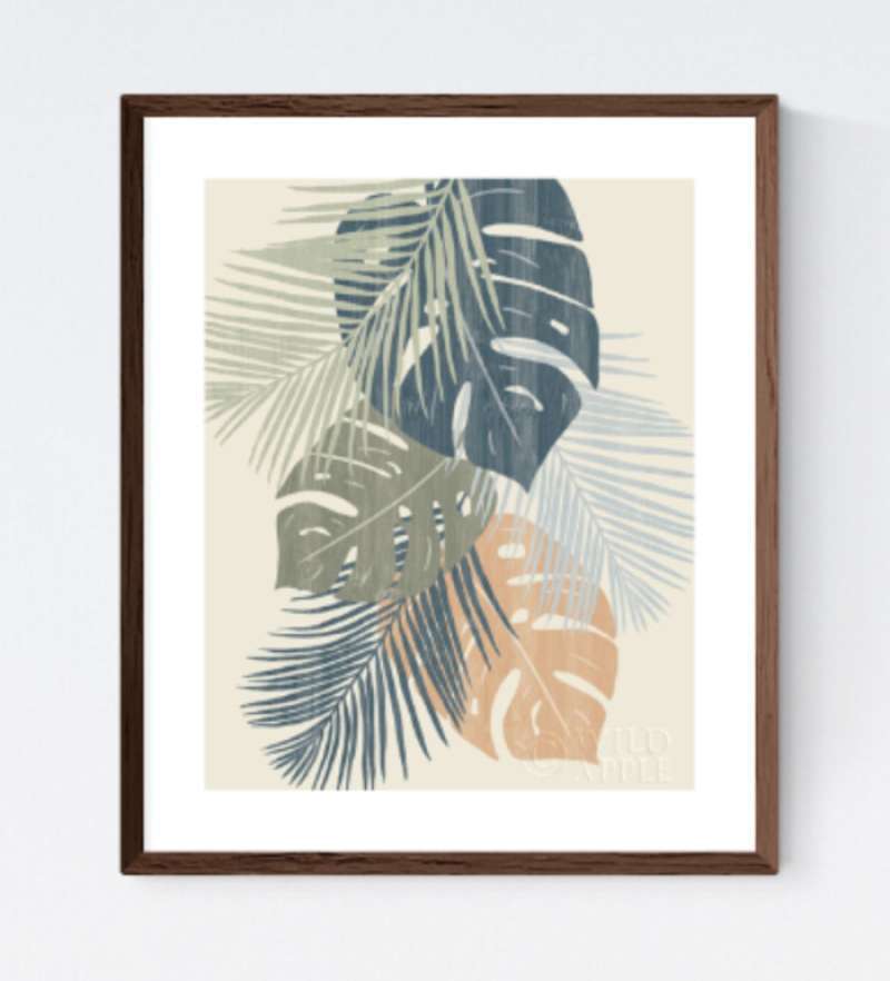 Jual Framed Wall Decor Art Prints / Lukisan Modern Gambar Daun Monstera V di Seller Myisha