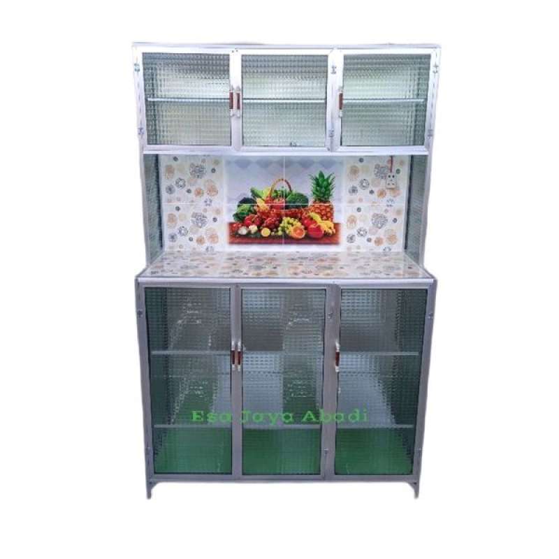 Jual rak piring rata rak piring alumunium lemari piring 3 pintu rak