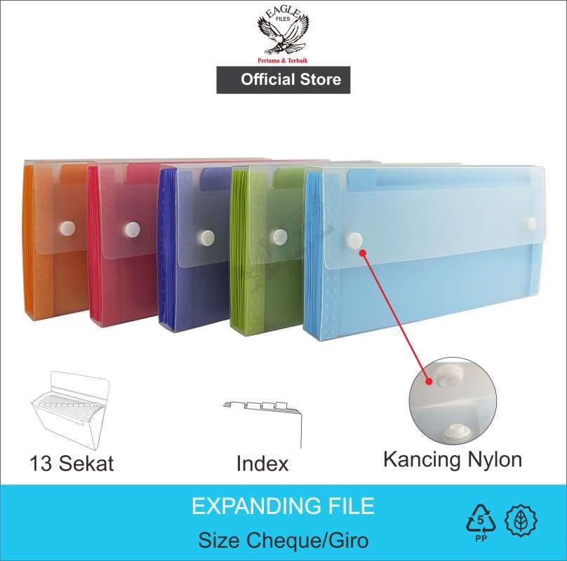 Jual EAGLE Expanding File Giro 13 Sekat Dengan Kancing / Map Harmonika