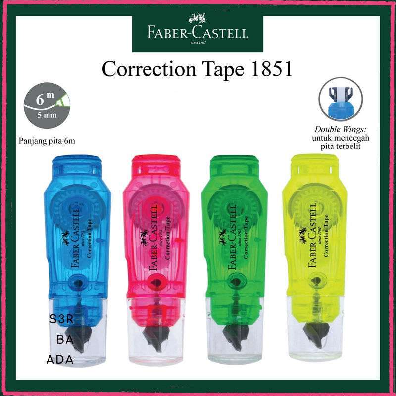 Jual Alat tulis Correction Tape Mini Faber Castell Tip Ex 4 Warna Koreksi Tinta Pulpen di Seller