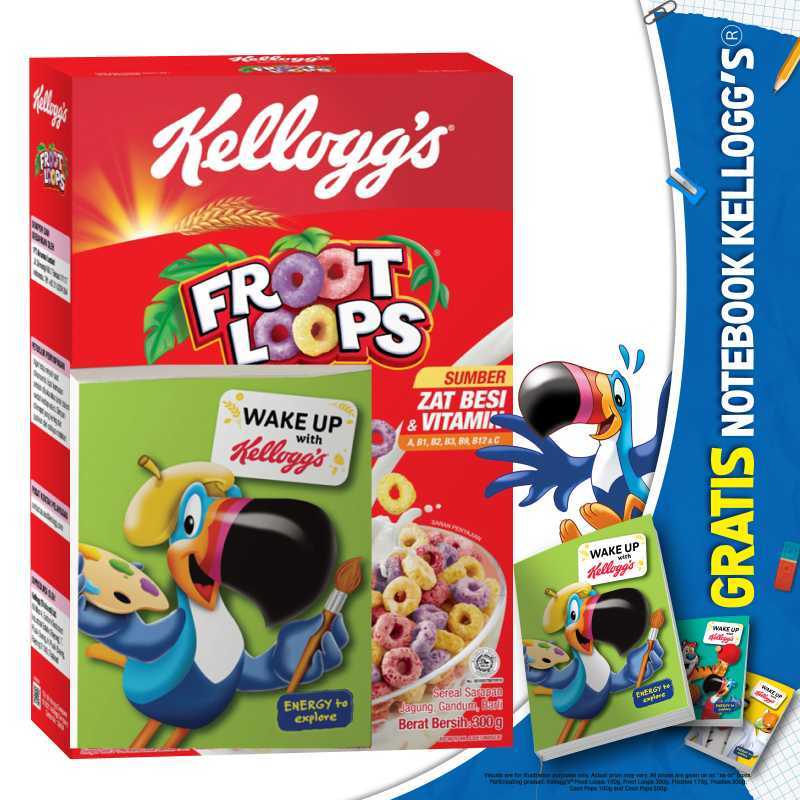 Jual KELLOGG'S Froot Loops Sereal [300 g] Gratis Note Book Kellogg's di ...