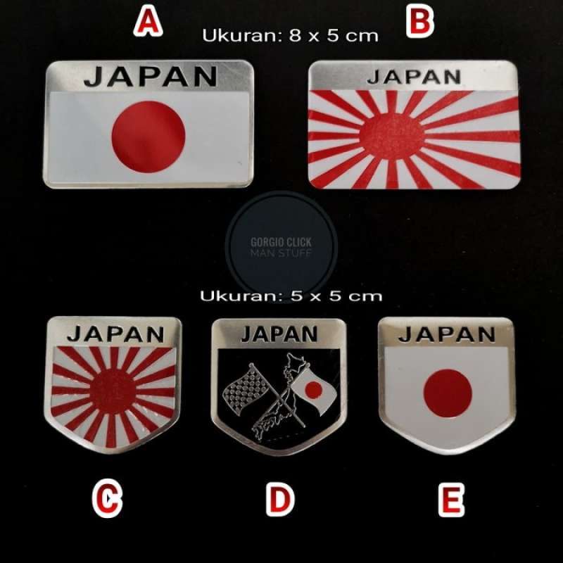 Jual Emblem Sticker Aluminium Japan Stiker Bendera Jepang Toyota Nissan