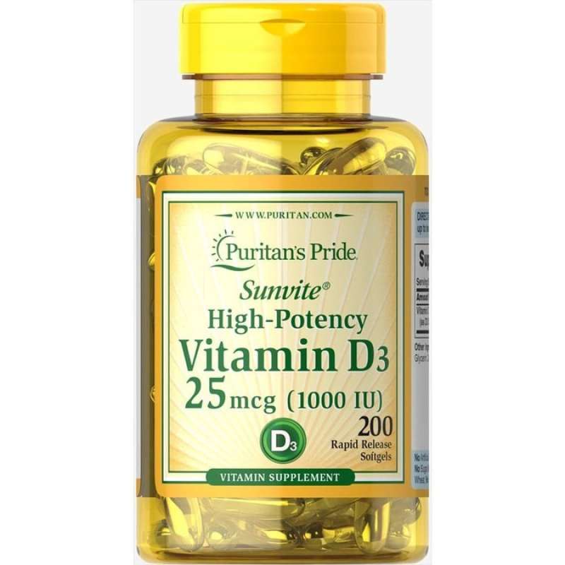 Jual Puritan Pride Vitamin D3 25mcg (1000 IU) 5000 IU isi 30 di Seller