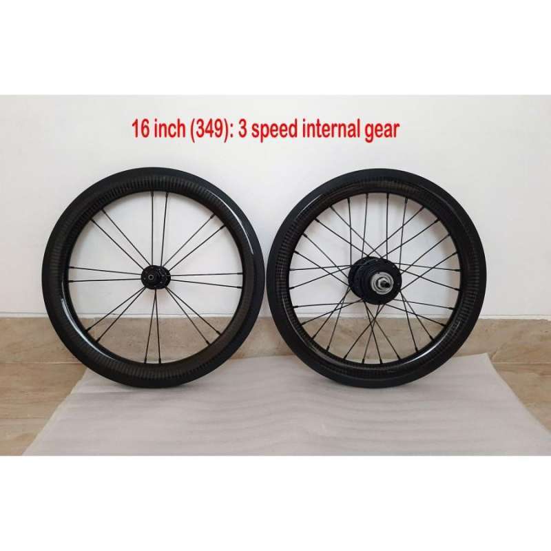 Jual Carbon Clincher Wheelset 16 inch 3 speed internal gear di
