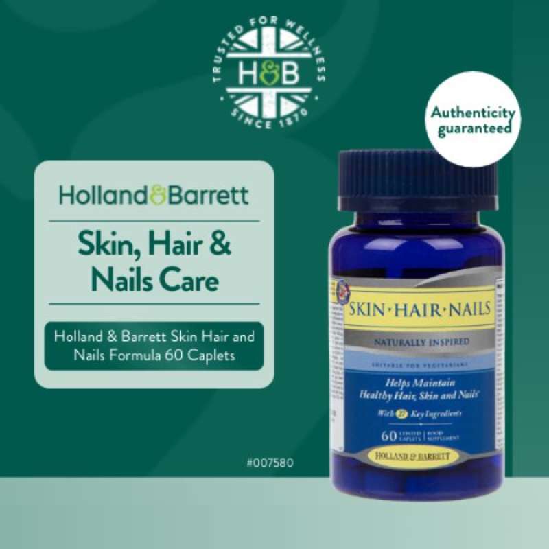 Jual Holland & Barret Skin Hair And Nails Formula 60 Caplets Di Seller